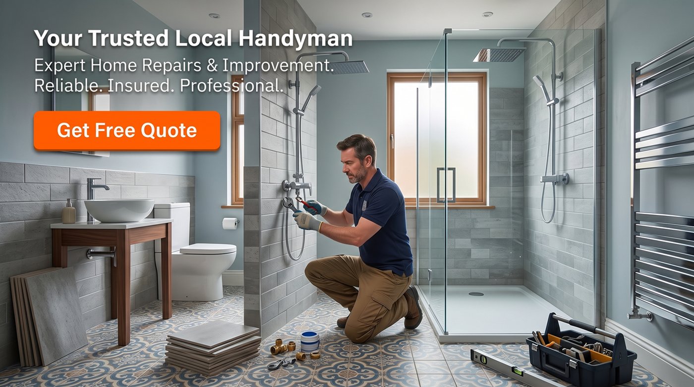 Handyman carrying out bathroom repairs